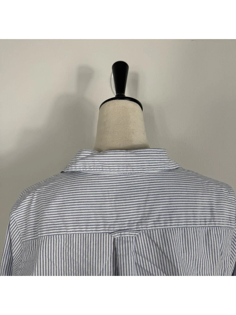 J Crew Womens Blue Stripe Popover Collared Blouse Clean Girl Minimalist Medium